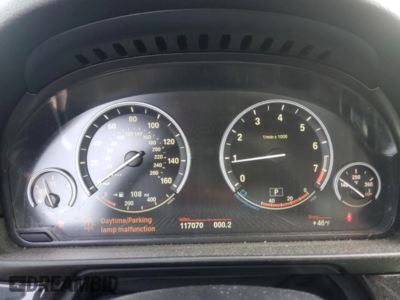 2014 BMW 5 Series 535i xDrive with VIN WBA5B3C57ED536661, listed as a Copart auction lot 48245365 with 117,070 mi miles and Salvage Title. Bid and sale history available at carsss.com. Image 9.