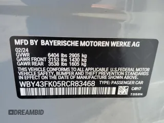 2024 BMW i5 M60 z VIN WBY43FK05RCR83468, wystawiony jako Copart lot #60697064 z przebiegiem 1703 mil mil oraz Szkody całkowita. Historia ofert i sprzedaży dostępna na DreamBid. Obrazek 14.