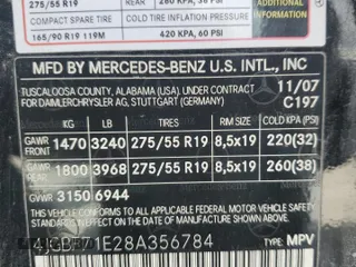 2008 Mercedes-Benz GL-Class 4.6L with VIN 4JGBF71E28A356784, listed as a Copart auction lot 52290805 with 189,994 mi miles and Salvage Title. Bid and sale history available at carsss.com. Image 14.