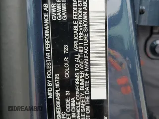 2023 Polestar 2 z VIN YSMED3KA5PL115725, wystawiony jako Copart lot #56893835 z przebiegiem 43 545 mil mil oraz Szkoda całkowita • Salvage title. Historia ofert i sprzedaży dostępna na DreamBid. Obrazek 13.