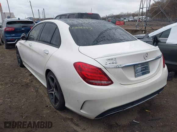 2016 Mercedes-Benz C 450 AMG with VIN 55SWF6EB9GU138684, listed as a IAAI auction lot 41846257 with 121,617 mi miles and . Bid and sale history available at carsss.com. Image 3.