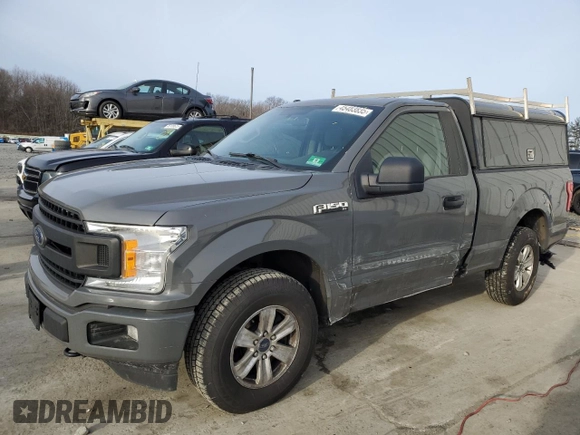 2018 Ford F-150 XL with VIN 1FTMF1EP2JFE34625, listed as a Copart auction lot 45483835 with 193,994 mi miles and Salvage Title. Bid and sale history available at carsss.com. Image 1.