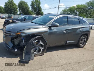 2023 Hyundai Tucson Limited z VIN KM8JECA17PU116583, wystawiony jako Copart lot #63023555 z przebiegiem 9 951 mil mil oraz Szkoda całkowita • Salvage title. Historia ofert i sprzedaży dostępna na DreamBid. Obrazek 1.