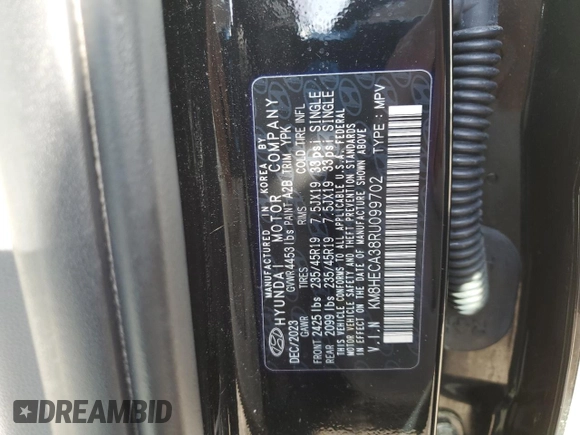 2024 Hyundai Kona Limited with VIN KM8HECA38RU099702, listed as a Copart auction lot 46583115 with 11,897 mi miles and Salvage Title. Bid and sale history available at carsss.com. Image 15.