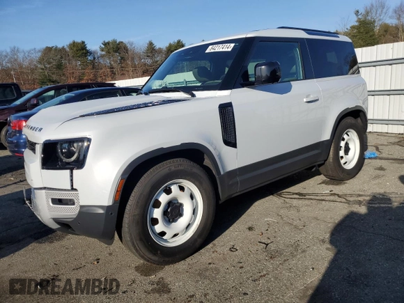 2023 Land Rover Defender S with VIN SALEJ6EX6P2147281, listed as a Copart auction lot 84217414 with 27,758 mi miles and Salvage title. Bid and sale history available at DreamBid. Image 1.