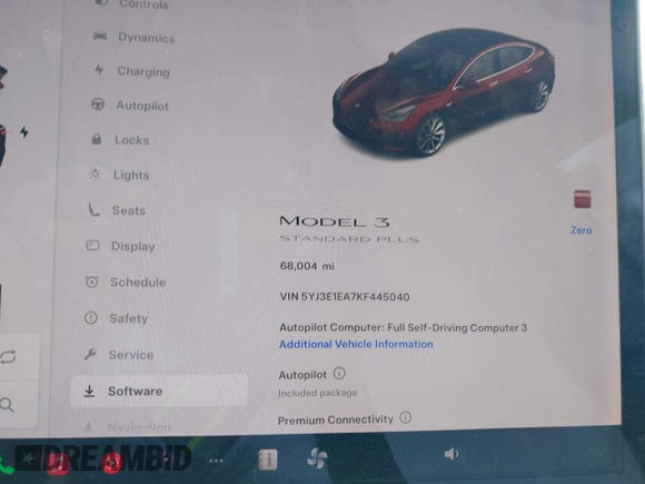 2019 Tesla Model 3 Mid Range z VIN 5YJ3E1EA7KF445040, wystawiony jako IAAI lot #41954956 z przebiegiem 68 004 mil mil oraz . Historia ofert i sprzedaży dostępna na DreamBid. Obrazek 15.