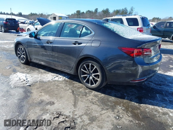 2015 Acura TLX V6 Tech with VIN 19UUB3F55FA000872, listed as a IAAI auction lot 41586406 with 142,067 mi miles. Bid and sale history available at carsss.com. Image 3.