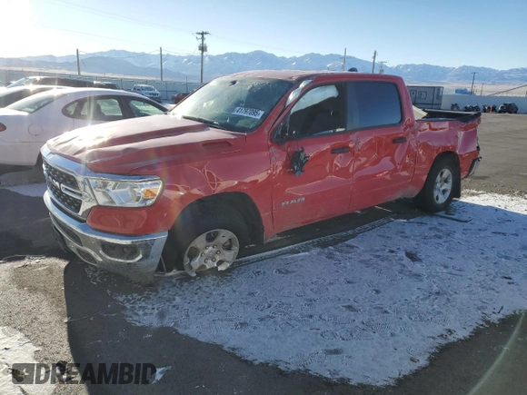 2024 Ram 1500 Big Horn with VIN 1C6RRFFG6RN131025, listed as a Copart auction lot 41797095 with 4,244 mi miles and Clean title. Bid and sale history available at DreamBid. Image 1.