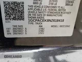 2022 Chevrolet Silverado 1500 LT with VIN 1GCPACEK8NZ618418, listed as a Copart auction lot 55685294 with 33,429 mi miles and Salvage Title. Bid and sale history available at carsss.com. Image 14.