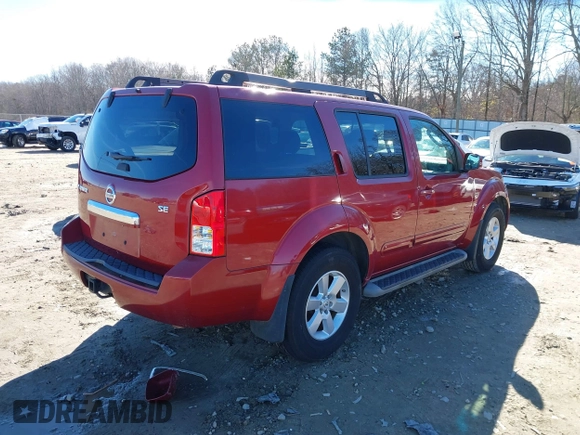 2008 Nissan Pathfinder S with VIN 5N1AR18U98C643086, listed as a IAAI auction lot 41282206 with 134,388 mi miles. Bid and sale history available at carsss.com. Image 4.