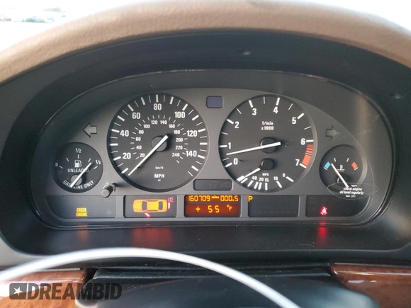 1997 BMW 5 Series 528iA with VIN WBADD6320VBW17056, listed as a Copart auction lot 80342704 with 160,709 mi miles and Salvage Title. Bid and sale history available at carsss.com. Image 9.