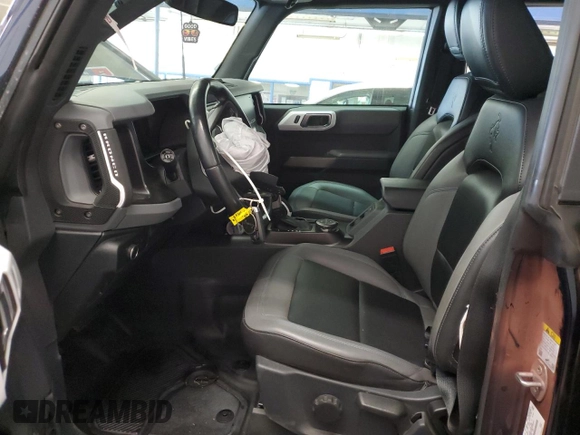 2021 Ford Bronco with VIN 1FMEE5DP8MLA86069, listed as a Copart auction lot 53457875 with 46,575 mi miles and Salvage title. Bid and sale history available at DreamBid. Image 7.