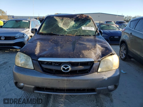 2002 Mazda Tribute LX with VIN 4F2YU09172KM62596, listed as a Copart auction lot 76912034 with 225,892 mi miles and Salvage Title. Bid and sale history available at carsss.com. Image 10.