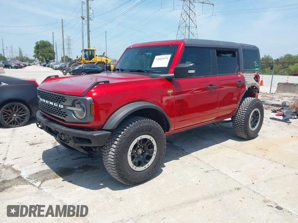 2024 Ford Bronco Badlands with VIN 1FMEE9BP0RLA41564, listed as a IAAI auction lot 42069579 with 3,681 mi miles and . Bid and sale history available at DreamBid. Image 18.