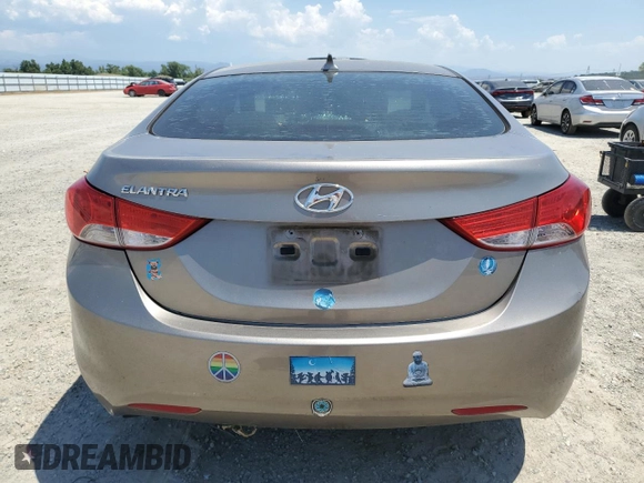 2013 Hyundai Elantra GLS with VIN 5NPDH4AE4DH451758, listed as a Copart auction lot 60124935 with 164,784 mi miles and Salvage title. Bid and sale history available at DreamBid. Image 6.