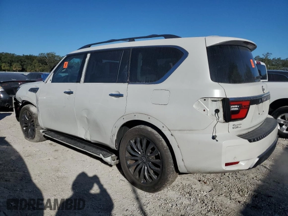 2023 Nissan Armada Platinum with VIN JN8AY2DB3P9831183, listed as a Copart auction lot 80939144 with 25,037 mi miles and Salvage Title. Bid and sale history available at carsss.com. Image 2.