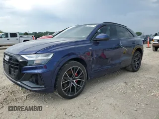 2020 Audi Q8 Premium Plus with VIN WA1EVAF11LD025333, listed as a Copart auction lot 65664624 with 58,913 mi miles and Salvage Title. Bid and sale history available at carsss.com. Image 1.