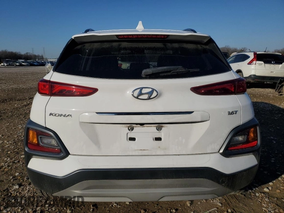 2021 Hyundai Kona Limited with VIN KM8K33A58MU715825, listed as a Copart auction lot 42233265 with 102,224 mi miles and Salvage Title. Bid and sale history available at carsss.com. Image 6.