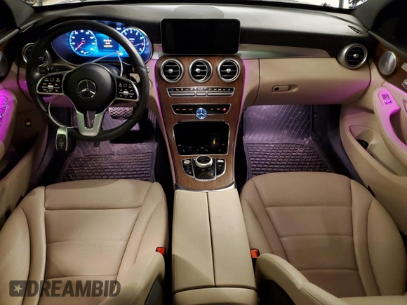 2021 Mercedes-Benz C 300 with VIN W1KWF8EB9MR642810, listed as a Copart auction lot 43569315 with 30,403 mi miles and Salvage title. Bid and sale history available at DreamBid. Image 8.