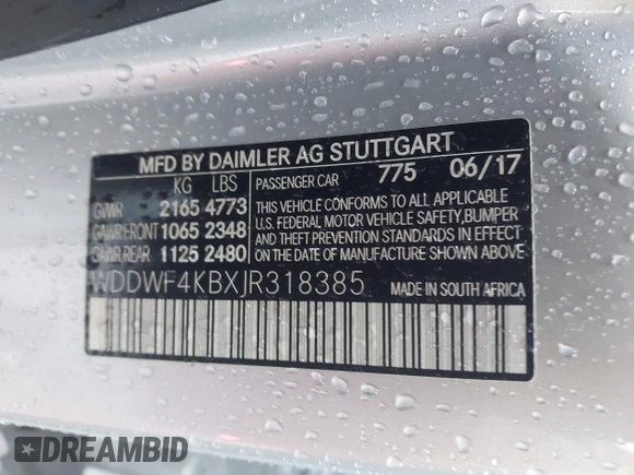 2018 Mercedes-Benz C 300 с VIN WDDWF4KBXJR318385, выставлен на аукционе IAAI как лот 42342160 с пробегом 46 800 миль миль и . История ставок и продаж доступна на DreamBid. Изображение 9.