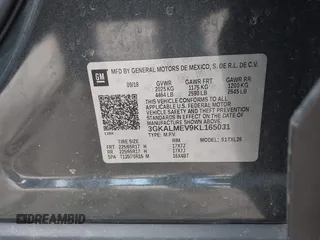 2019 GMC Terrain SLE with VIN 3GKALMEV9KL165031, listed as a IAAI auction lot 41857494 with 142,995 mi miles. Bid and sale history available at carsss.com. Image 9.