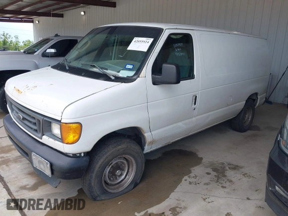 2006 Ford Econoline Cargo with VIN 1FTNE24W06HB02149, listed as a IAAI auction lot 42055924 with 229,432 mi miles and . Bid and sale history available at DreamBid. Image 2.