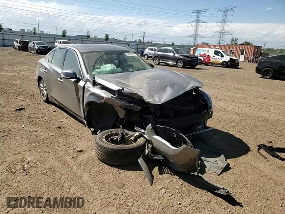 2014 Infiniti Q50 Premium with VIN JN1BV7AR8EM682225, listed as a Copart auction lot 56753125 with 121,000 mi miles and Salvage title. Bid and sale history available at DreamBid. Image 13.