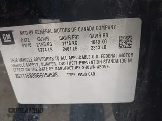 2016 Chevrolet Impala LT с VIN 2G1115S38G9159508, выставлен на аукционе IAAI как лот 42049854 с пробегом 119 234 миль миль и . История ставок и продаж доступна на DreamBid. Изображение 9.