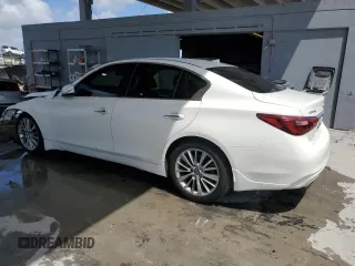 2021 Infiniti Q50 Pure with VIN JN1EV7AP3MM704352, listed as a Copart auction lot 51547225 with 21,296 mi miles and Non Repairable. Bid and sale history available at DreamBid. Image 2.
