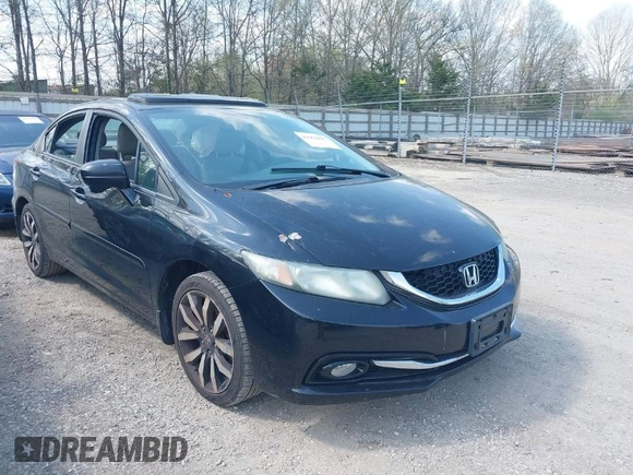 2015 Honda Civic Sedan EX-L with VIN 2HGFB2F93FH502464, listed as a IAAI auction lot 41956027 with 210,489 mi miles. Bid and sale history available at carsss.com. Image 1.