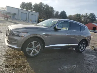 2021 Genesis GV80 with VIN KMUHBDSB2MU052597, listed as a Copart auction lot 86231664 with 47,964 mi miles and Salvage Title. Bid and sale history available at carsss.com. Image 1.