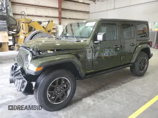 2021 Jeep Wrangler Unlimited Sport S z VIN 1C4HJXDG9MW607209, wystawiony jako Copart lot #54322635 z przebiegiem 49 101 mil mil oraz Szkoda całkowita • Salvage title. Historia ofert i sprzedaży dostępna na DreamBid. Obrazek 1.