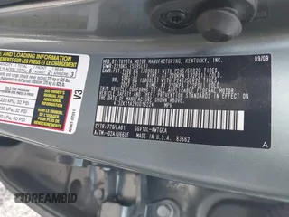 2009 Toyota Venza with VIN 4T3ZK11A29U016224, listed as a IAAI auction lot 41805612 with 59,946 mi miles. Bid and sale history available at carsss.com. Image 9.