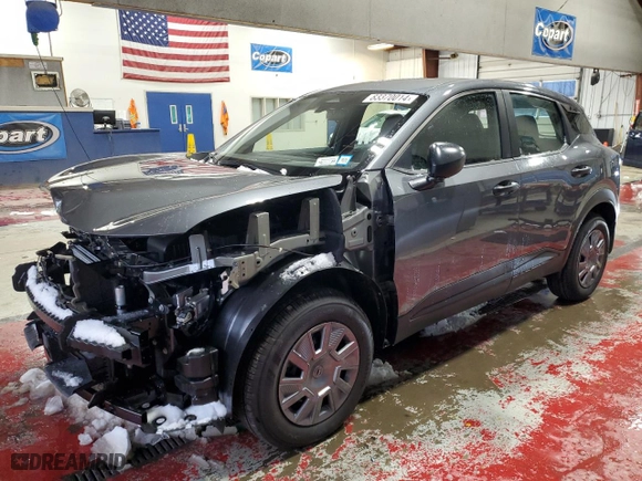 2025 Nissan Kicks S with VIN 3N8AP6BB1SL308564, listed as a Copart auction lot 83370014 with 520 mi miles and Salvage Title. Bid and sale history available at carsss.com. Image 1.