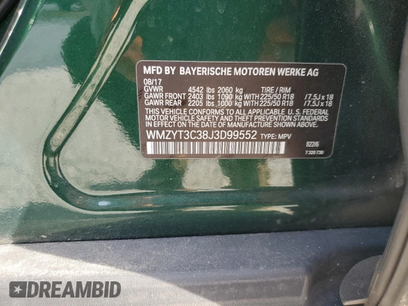 2018 MINI Countryman Cooper S with VIN WMZYT3C38J3D99552, listed as a Copart auction lot 75335164 with 73,765 mi miles and Salvage Title. Bid and sale history available at carsss.com. Image 13.