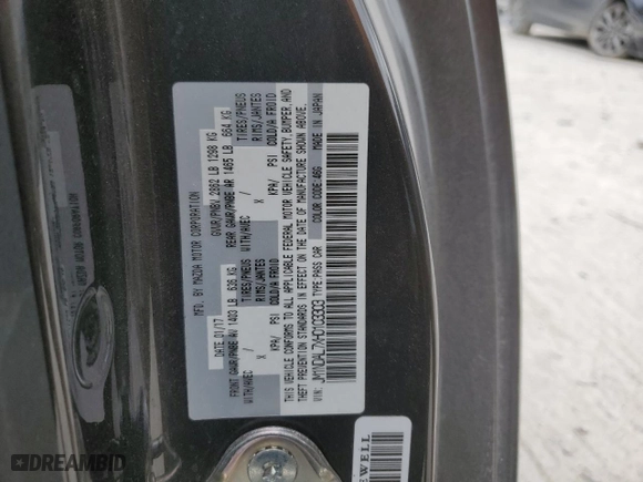 2017 Mazda MX-5 Miata RF Club with VIN JM1NDAL7XH0103303, listed as a Copart auction lot 78353574 with 29,933 mi miles and Salvage Title. Bid and sale history available at carsss.com. Image 12.