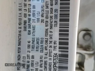 2023 Mazda CX-30 S with VIN 3MVDMBAM3PM575394, listed as a Copart auction lot 52531455 with 51,155 mi miles and Salvage title. Bid and sale history available at DreamBid. Image 15.