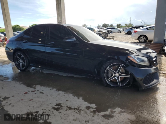 2017 Mercedes-Benz C 300 with VIN 55SWF4JB7HU205892, listed as a Copart auction lot 59607825 with 104,146 mi miles and Salvage title. Bid and sale history available at DreamBid. Image 4.
