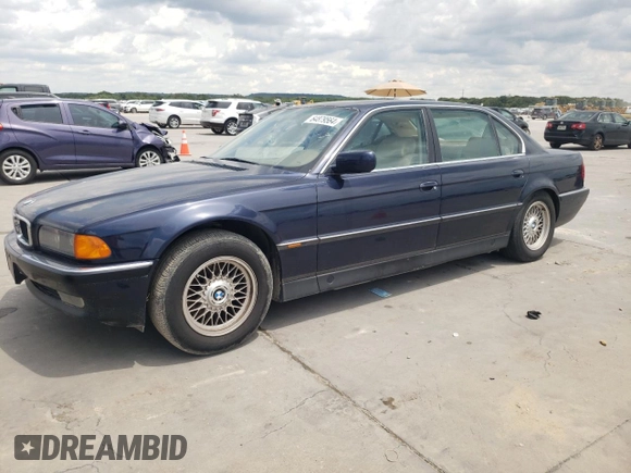 1997 BMW 7 Series 740il with VIN WBAGJ8324VDM02317, listed as a Copart auction lot 64879564 with 107,365 mi miles and Salvage Title. Bid and sale history available at carsss.com. Image 1.