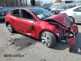 2020 Tesla Model Y Long Range with VIN 5YJYGDEEXLF013726, listed as a Copart auction lot 50289805 with Not Provided miles and Salvage Title. Bid and sale history available at DreamBid. Image 4.