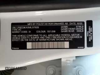 2021 Polestar 2 Launch Edition with VIN LPSED3KAXML017628, listed as a Copart auction lot 74394774 with 21,622 mi miles and Salvage Title. Bid and sale history available at carsss.com. Image 12.