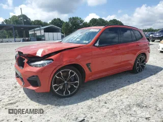 2021 BMW X3 M with VIN 5YMTS0C07M9G81496, listed as a Copart auction lot 63550525 with 53,112 mi miles and Salvage title. Bid and sale history available at DreamBid. Image 1.