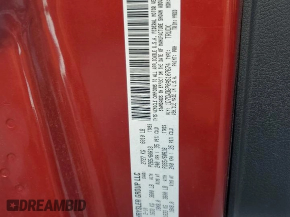 2010 Dodge Dakota SXT with VIN 1D7CW3GP0AS107674, listed as a Copart auction lot 79161534 with 181,681 mi miles and Salvage Title. Bid and sale history available at DreamBid. Image 12.
