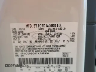 2012 Ford Escape Limited with VIN 1FMCU9EG5CKA88916, listed as a Copart auction lot 50517535 with 145,418 mi miles and Salvage Title. Bid and sale history available at DreamBid. Image 13.