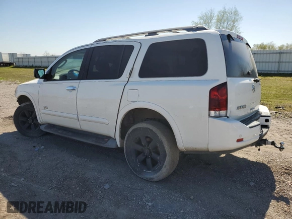 2008 Nissan Armada SE z VIN 5N1AA08C18N619362, wystawiony jako Copart lot #48563895 z przebiegiem Nie podano mil oraz Szkoda całkowita • Salvage title. Historia ofert i sprzedaży dostępna na DreamBid. Obrazek 2.