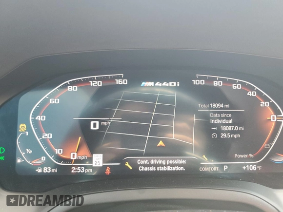 2023 BMW 4 Series M440i xDrive with VIN WBA13AW00PFN31650, listed as a Copart auction lot 66478095 with 18,094 mi miles and Salvage title. Bid and sale history available at DreamBid. Image 9.