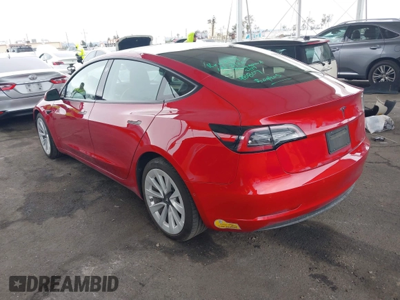 2022 Tesla Model 3 with VIN 5YJ3E1EA8NF177409, listed as a IAAI auction lot 41740718 with 25,557 mi miles. Bid and sale history available at carsss.com. Image 3.