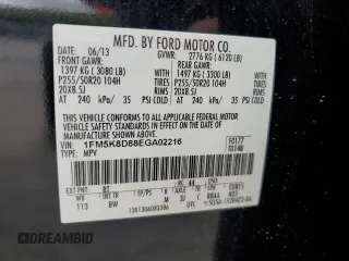 2014 Ford Explorer XLT z VIN 1FM5K8D88EGA02216, wystawiony jako Copart lot #56205835 z przebiegiem 152 374 mil mil oraz Szkoda całkowita • Salvage title. Historia ofert i sprzedaży dostępna na DreamBid. Obrazek 13.