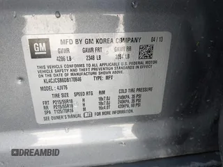 2013 Buick Encore Leather with VIN KL4CJCSB6DB170846, listed as a IAAI auction lot 41711515 with 136,774 mi miles and . Bid and sale history available at DreamBid. Image 9.