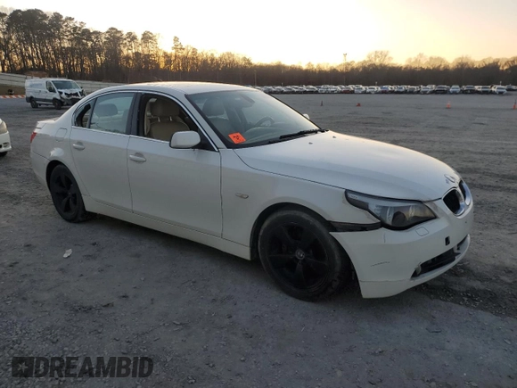 2006 BMW 5 Series 525i with VIN WBANE53506CK82592, listed as a Copart auction lot 42207415 with Not Provided miles and Salvage Title. Bid and sale history available at DreamBid. Image 4.